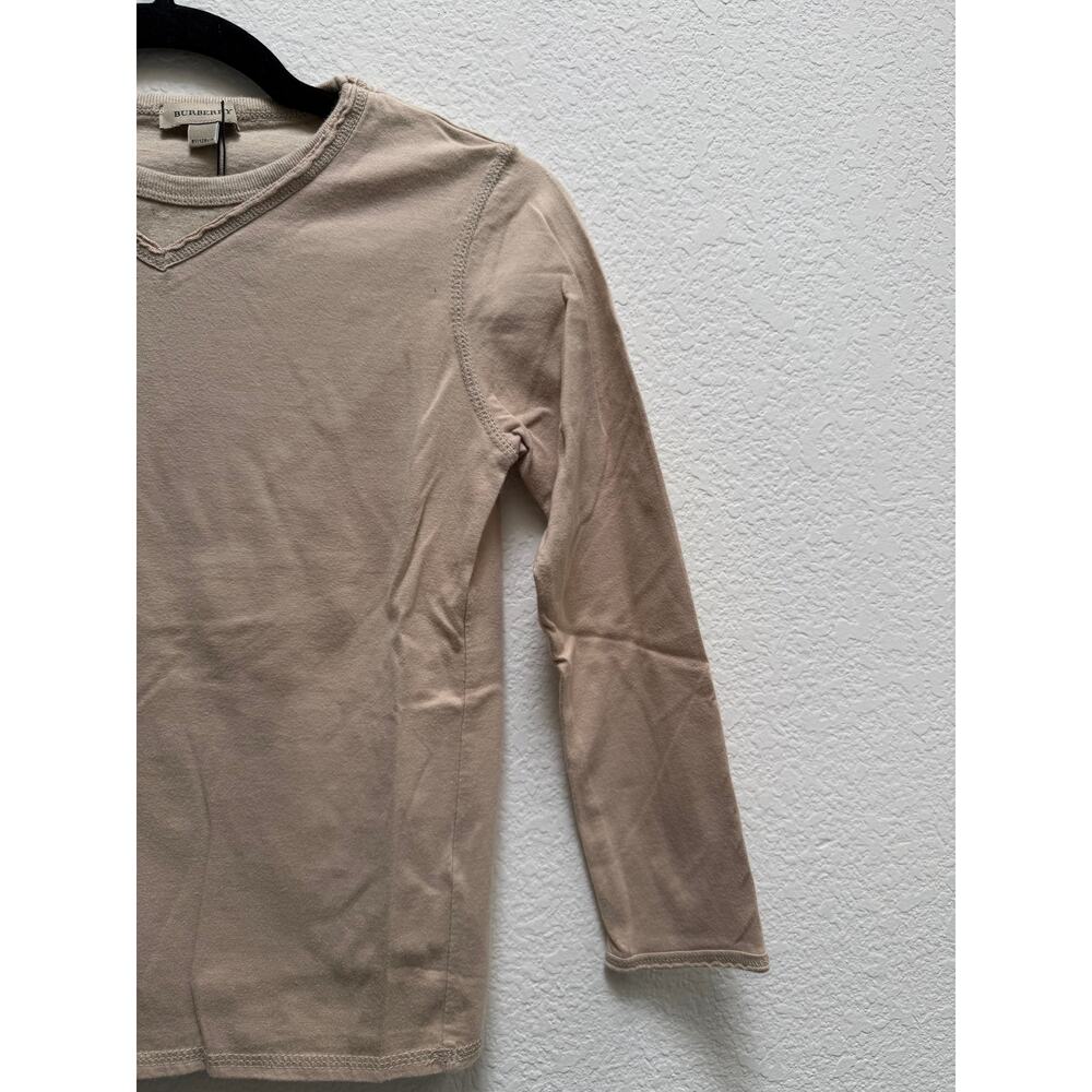 Burberry Kids Knight Logo Long Sleeve T-Shirt Boys Size 8Y Tan Luxury Old Money - Picture 9 of 16